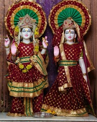 Pair of Radha Krishna Idols in Traditional Attire