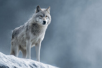 Fototapeta premium A majestic wolf standing tall, a symbol of strength and wilderness