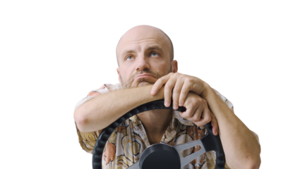 Frustrated driver stuck in a traffic jam