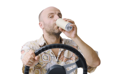 Reckless driver drinking while driving