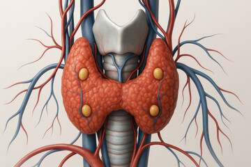 Thyroid Gland Anatomy Illustration: Human Endocrine System Detail [Illustration]