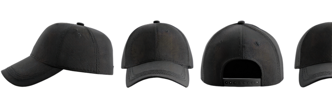 Three-quarter view of a dark gray baseball cap (1)