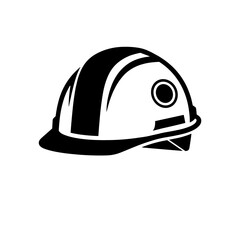 Fototapeta premium Black construction helmet icon on a transparent background in a minimalist style