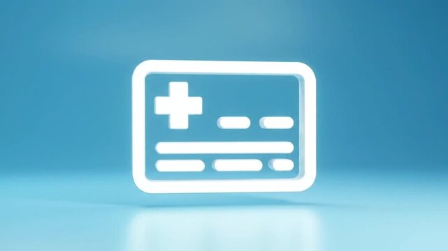 Medical hospital card icon glowing,