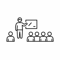 Engaging instructor presents dynamic lesson to attentive students in a modern learning environment, fostering knowledge and growth.