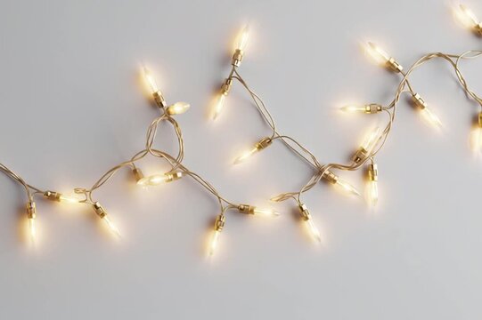 garland with lights on a white background
