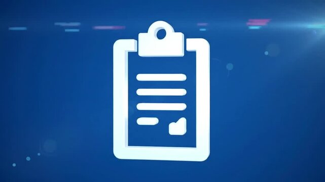 Medical clipboard icon glowing white