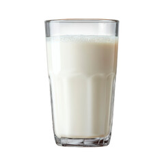Fresh Glass of Milk on White Background for Creative Projects