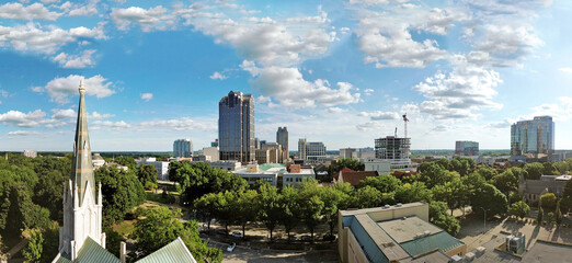 Panorama cityscape of the Raleigh North Carolina skyline