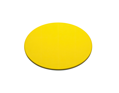 Bright yellow circular disc, flat top