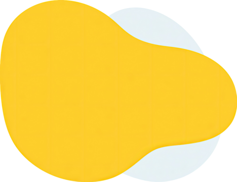 Abstract graphic with overlapping shapes of yellow and light blue