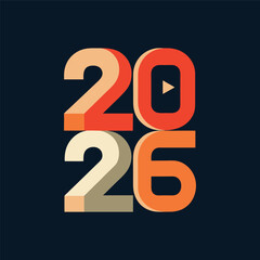 2026 new year set happy new year 2026 number