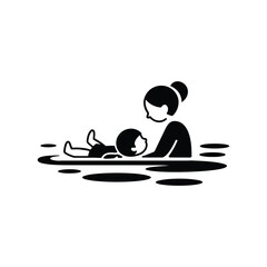 Parent and child enjoying swimming lessons together