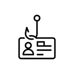 Fishing hook impersonating identity card icon