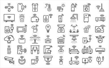 Collection of hand drawn smart home device icons
