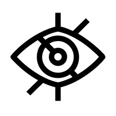 Obraz premium Vector art of eye with double slash symbol for privacy concept