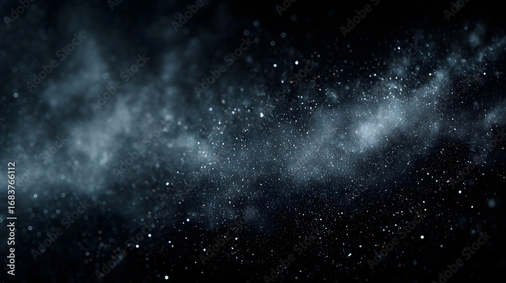 Wall mural a dark cosmic background featuring glowing dust particles and subtle nebulous forms creating a mysti