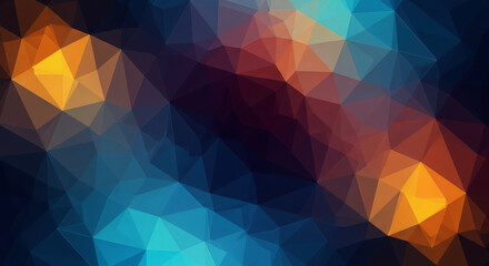 Obraz premium Abstract geometric pattern with bokeh effect and vibrant blue purple and yellow hues