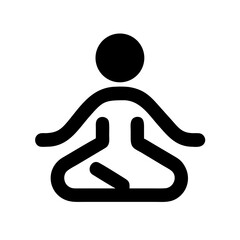 Vector art of yoga meditation pose icon in black outline style