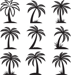 Collection of Palm Tree Silhouette Icons