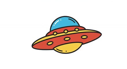 Colorful cartoon ufo