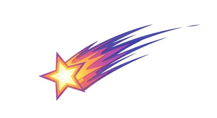 Obraz premium Colorful shooting star graphic design element