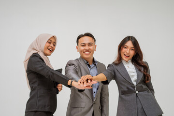 Dynamic team building in a corporate setting showcasing collaboration and success.