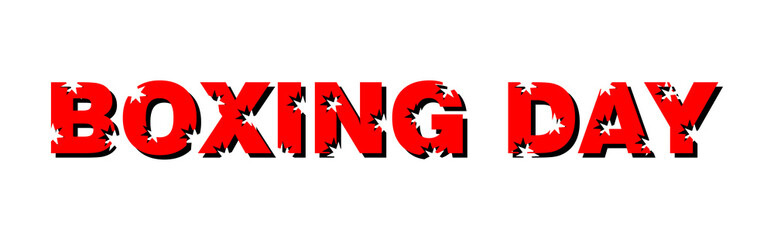 Boxing day icon, background illustration, label, concept. Happy boxing day sale. Promotional graphic with the text 'Boxing Day, Sale'. Sales event concept