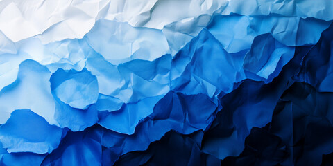Abstract Crumpled Paper Texture in Blue Tones