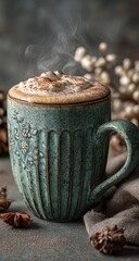 Steaming mug of spiced hot drink