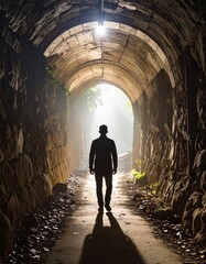 illustration of a person at the end of the tunnel 2