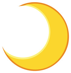 Yellow Crescent Moon Vector Shape Crescent moon illustration Bright yellow moon design