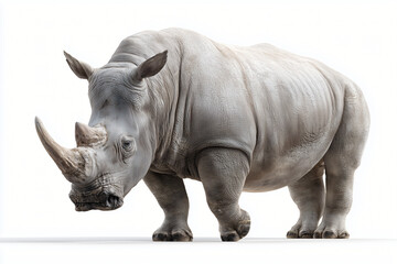 Obraz premium A majestic rhinoceros standing strong and proud with its distinctive horn