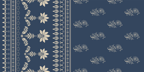 Vector Hand drawn colourful geometric flowers Motifs African boho paisley, seamless patterns with floral for fabric Ethnic Indian Pattern, textiles, clothing, wrapping paper, backdrop, banner.