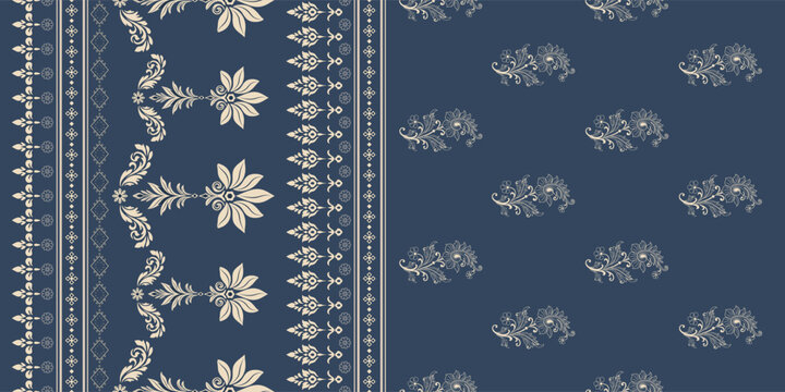 Vector Hand drawn colourful geometric flowers Motifs African boho paisley, seamless patterns with floral for fabric Ethnic Indian Pattern, textiles, clothing, wrapping paper, backdrop, banner.