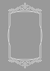 Line curl frame. Modern decorative linear background.