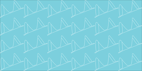 Seamless pattern of bikini shapes on a light blue background.