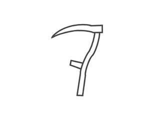 Grim Reaper in Black Hoodie with Hand-Drawn Scythe – Halloween Vector Illustration