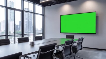 Modern office conference room green screen