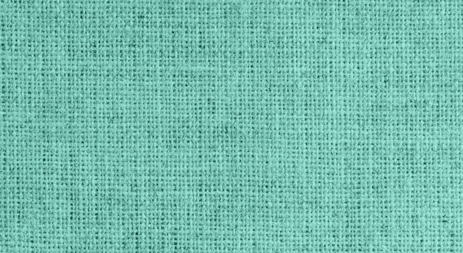 Green rough linen fabric close-up texture background