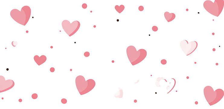 Pink hearts scattered on black background - Powered by Adobe