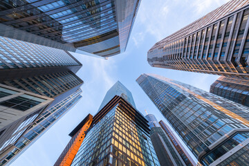 High-rise office buildings in Frankfurt am Main, Hesse, Germany