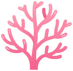 Obraz premium Simple Pink Coral Branch Illustration for Underwater Sea Life Design