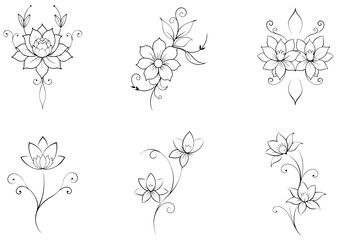 flowers set vector 