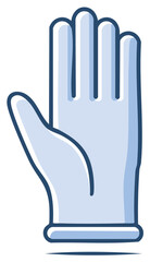 Obraz premium Protective medical latex glove vector icon. Symbol of hygiene, healthcare, and safety during a pandemic.