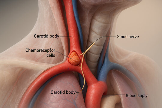 Carotid body and chemoreceptor cells, Illustration