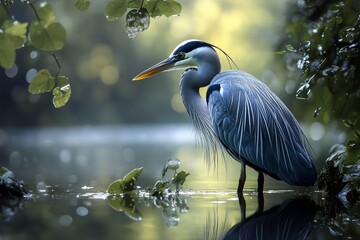 Heron Standing in Water