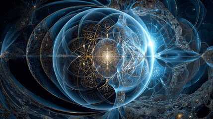 Abstract fractal patterns and shapes. Infinite universe.Mysterious psychedelic relaxation pattern. Dynamic flowing natural forms. Sacred geometry.Mystical spirals. 3D render.