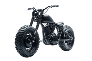 Retro chopper bike isolated on transparent background