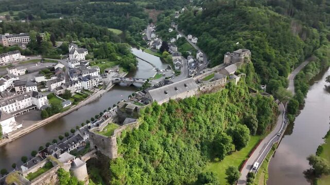 Explore the beauty of bouillon castle in the lush ardennes of belgium